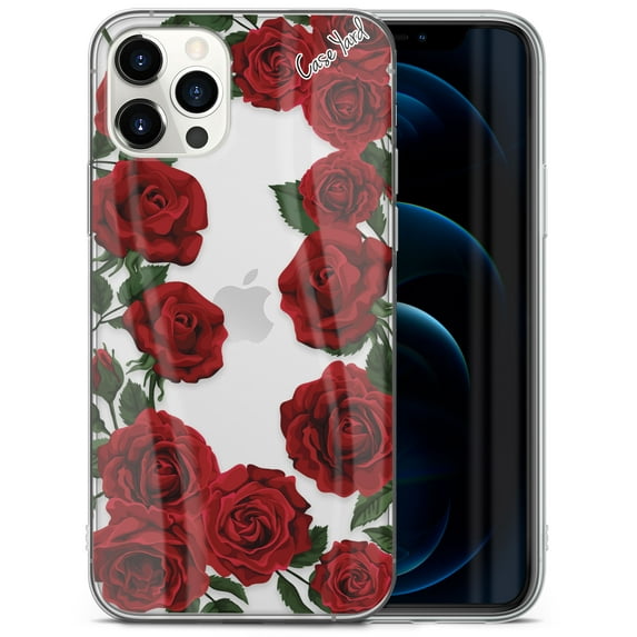 Case Yard iPhone-11-Pro Case Clear Soft & Flexible TPU Ultra Low Profile Slim Fit Thin Shockproof Transparent Bumper Protective Cover Drop Protective Cell Phone Cases (Red Roses)