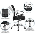 thumbnail image 3 of Emma + Oliver Mid-Back Black Mesh Swivel Task Office Chair with Lumbar Support Band, 3 of 10