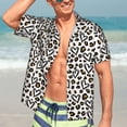 thumbnail image 3 of Wukai Heart Leopard Men's Hawaiian Shirt Short Sleeve Casual Button Down Summer Beach Aloha Shirt Tropical Print Holiday Party, 3 of 8