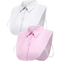 HAOYUNL Women Fake Collar Detachable Collar Shirts Collar Collar Half False Blouse 2 Pieces (White, Black,Medium,Large)
