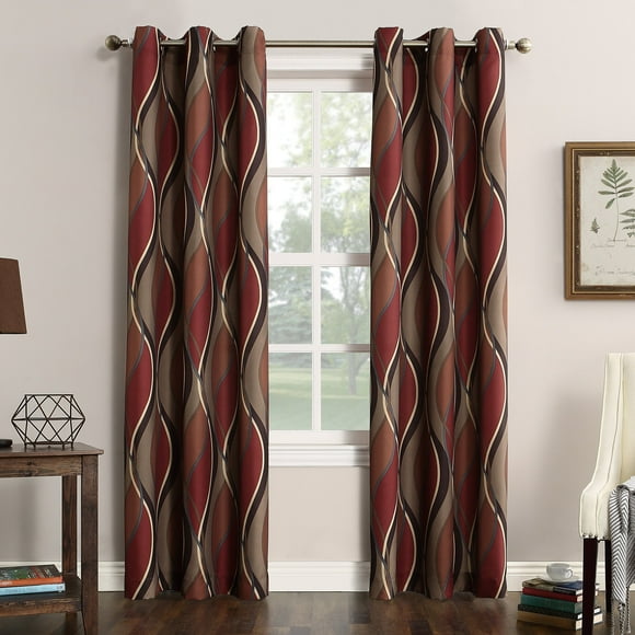 No. 918 Intersect 2-Pack Ogee Print Semi-Sheer Grommet Curtain Panel Pair