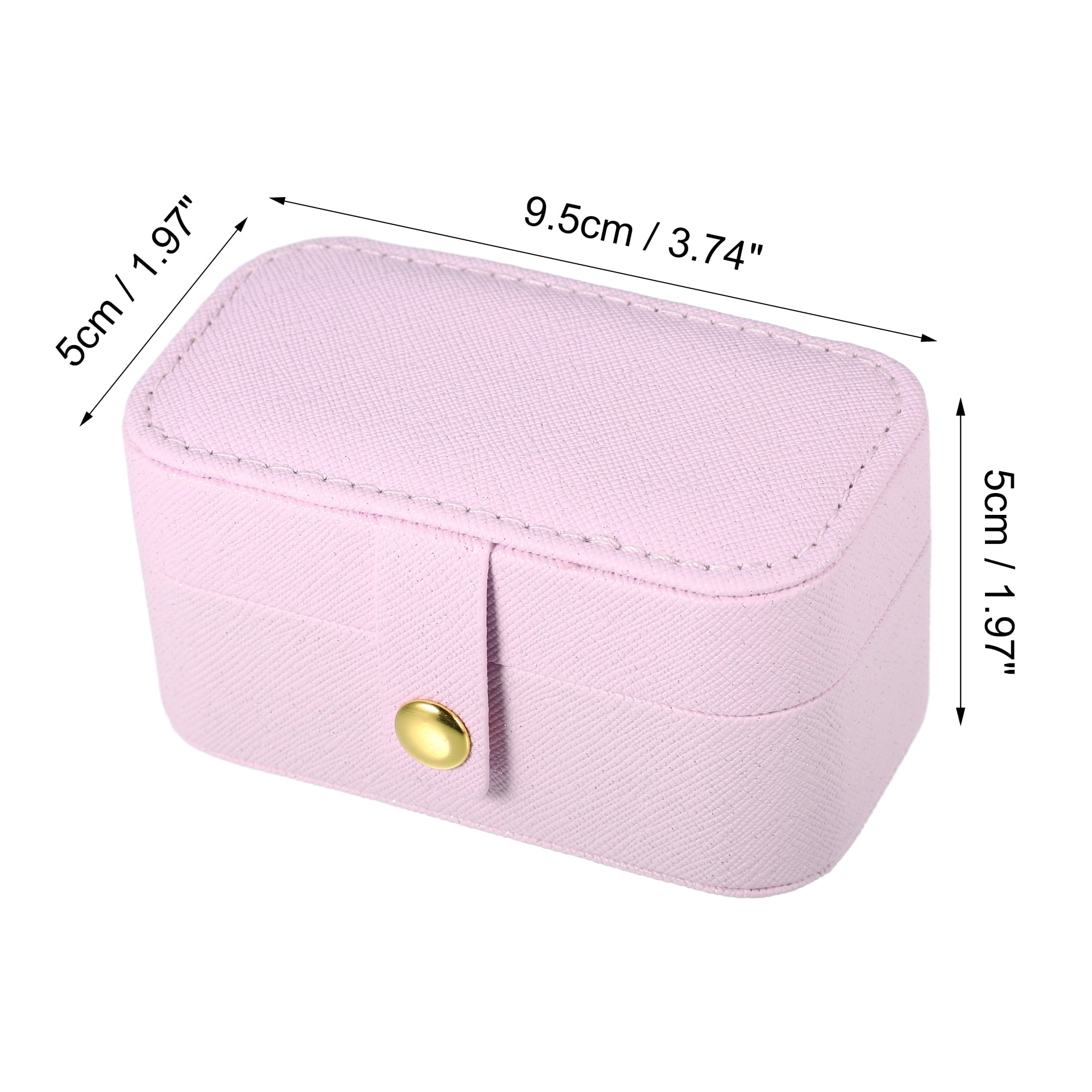 Unique Bargains 1pc Mini Elegant Square Jewelry Box for Travel Purple