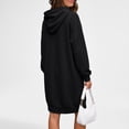 thumbnail image 3 of SUNBS Women Hoodies Dress Hooded Sweatshirts Dress Casual Long Sleeve Tunic Tops Oversized Cloths with Pocket, 3 of 9