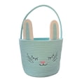thumbnail image 1 of Cesta de conejito de Pascua con asa, adorable bolsa de golosinas vacía, organizador de almacenamiento Verde claro, 1 of 9