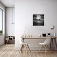 thumbnail image 4 of ZHONGYUTONG Moon Over Ocean Painting Canvas Wall Art Full Moon in Night Picture Prints Black and White Modern Artwork Home Decor Framed (12.00" x 12.00"), 4 of 6