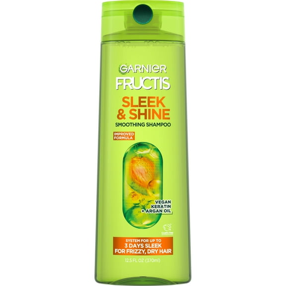 Garnier Fructis Sleek and Shine Fortifying Shampoo for Frizzy, Dry Hair, 12.5 fl oz