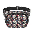 thumbnail image 1 of Balery rock record Skull artist Mochila Cinturón para Mujeres y Hombres, Bolsa de Cintura Impermeable de Doble Capa con Correa, 1 of 9