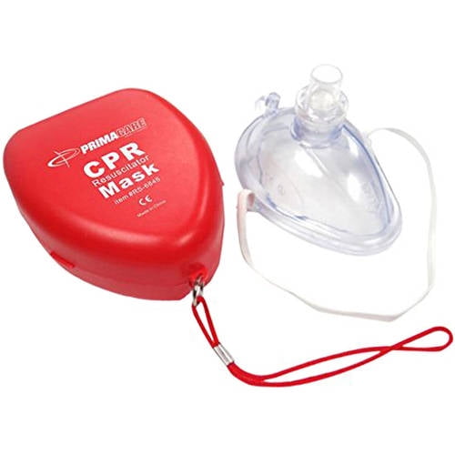 Primacare RS-6845 CPR Mask in Red Hard Plastic Carrying Case