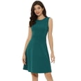 thumbnail image 1 of Vestido de trabajo para mujer Color sólido Sin mangas A-line Flare Vestidos Verde XS, 1 of 6