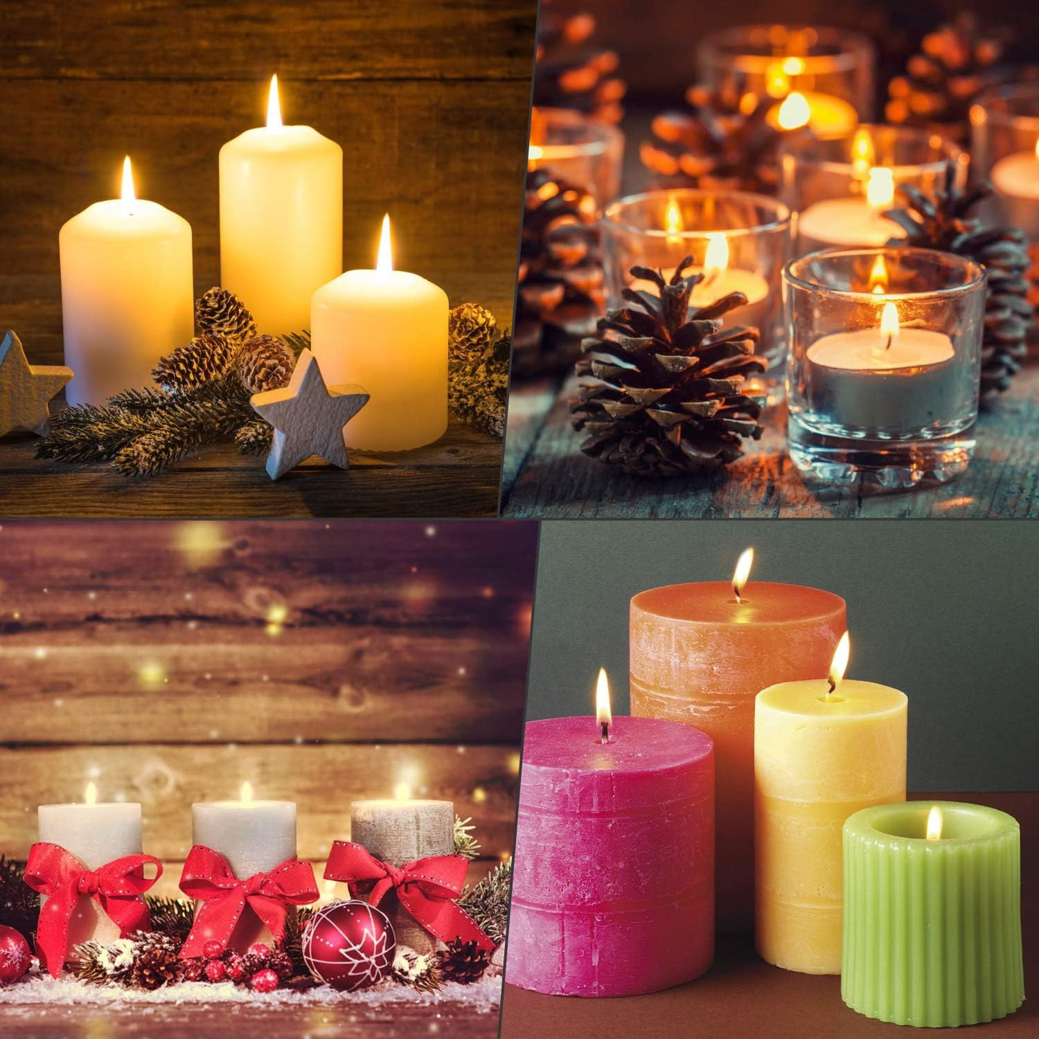 ZHUYING Candle Wicks 50Pcs 3.5 inch ,50Pcs 6 inch ,50Pcs 8 inch with 30Pcs Candle Wick Stickers and 10 Pcs Wooden Candle Wick Centering Device for Soy Beeswax Candle Making and Candle DIY