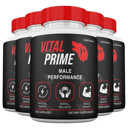 Vital Prime Capsules for Men, Maximum Strength, VitalPrime Supplement Pills (5 Pack)