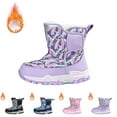 thumbnail image 5 of XXWXYD Boy Snow Boots Girls Boys Snow Boots Outdoor Warm Comfortable Non Slip Mid Calf Padded Small Big Kids Winter Shoes for Simple Casual Breathable Shoe(9.5-10 Years,Purple), 5 of 9
