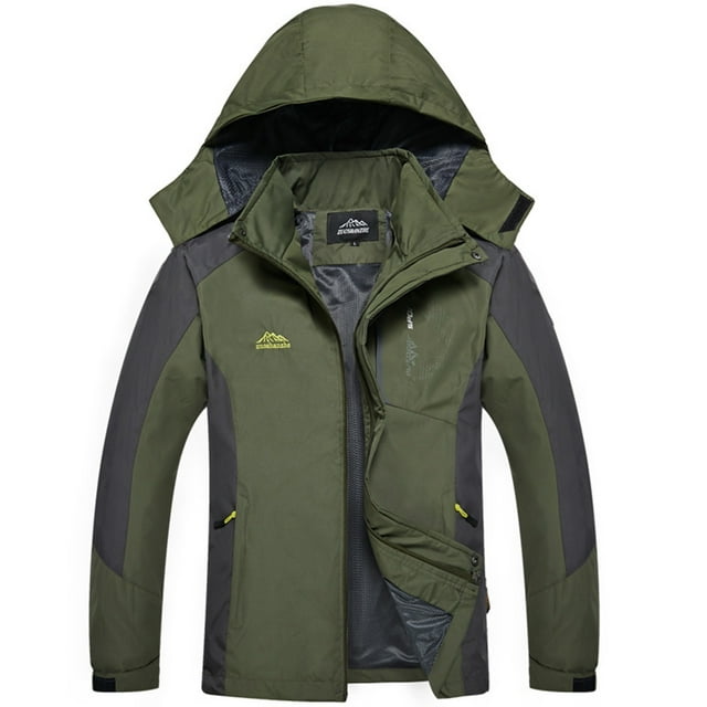 KIHOUT Nouveauté Veste de Pluie pour Homme Imperméable avec Capuchon Manteau de Randonnée Coupe-Vent Léger