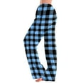 thumbnail image 4 of LIaqionyy Women Pajamas Pants Plaid Wide Leg Baggy Elastic Waist Sleepwear Pjs Bottoms Lounge Pant, 4 of 7