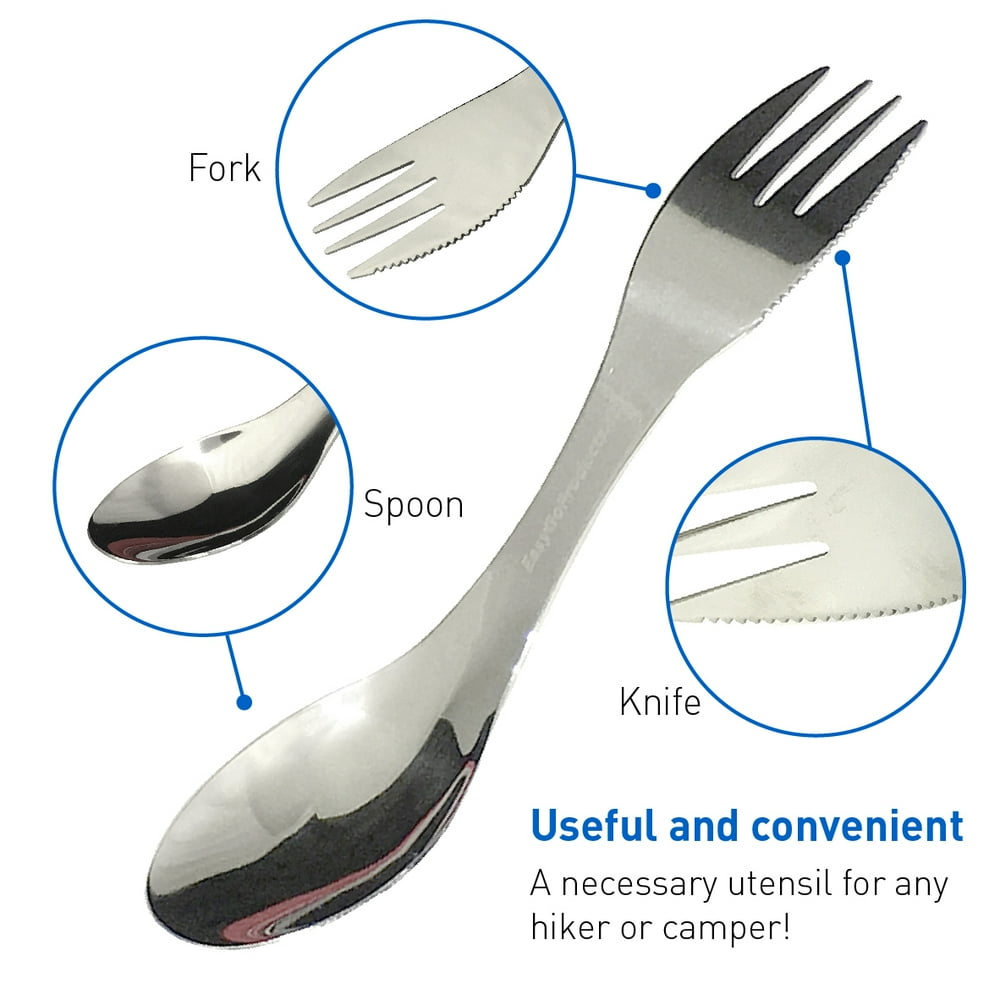 Camping Spork Spoon Fork Knife Dinnerware Camp Cooking Utensil