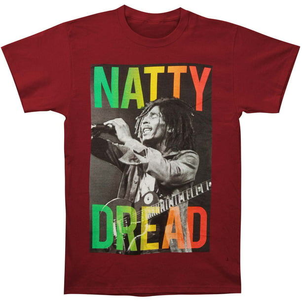 frost dæk gasformig Men's Bob Marley Natty Dread T-shirt Small Maroon - Walmart.com