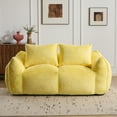 thumbnail image 2 of Giant Bean Bag Chair for Adults, Ultra Soft Loveseat Chase Lounge Chair with 25" Deep Seat, Faux Fur Reading Chair for Living Room, Yellow, 2 of 6