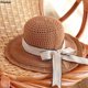 thumbnail image 3 of Sombrero de cubo con Lazo de cinta de Panamá para mujer, sombrilla de verano, sombrero de lavabo plegable, sombreros de viaje al aire libre, vacaciones, 3 of 4