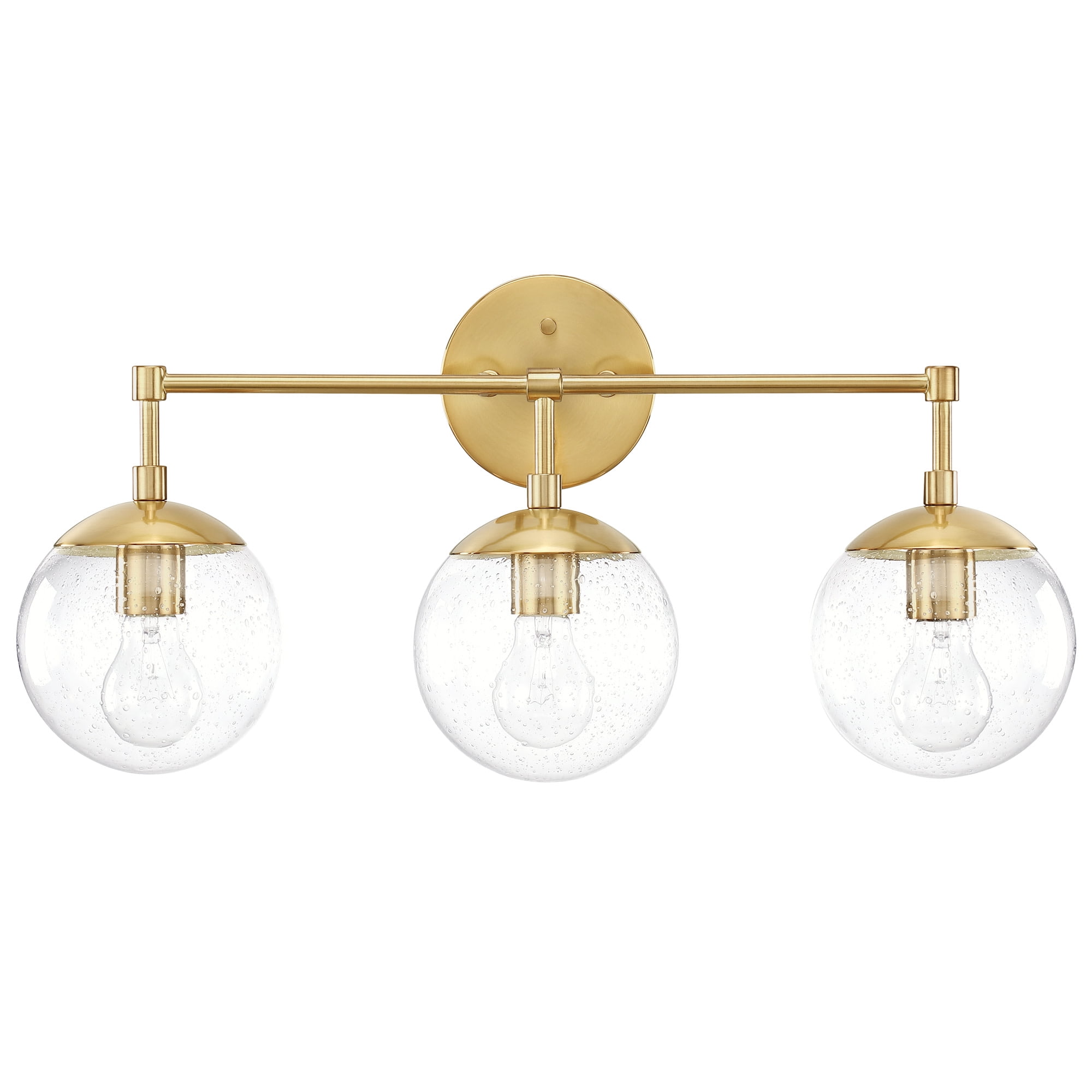 Design House WM958888-SG Gracelyn Modern Indoor Dimmable 3-Light Bathroom Vanity Light with Clear Seedy Glass for Above the Mirror, Satin Gold
