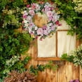 thumbnail image 6 of 17 Inch Front Door Wreath Artificial Pink Roses with Green Leaves, Romantic Floral Wreath for Spring Summer Door Wall Decor, Wedding Party Farmhouse Home Accents and Seasonal Celebrations, 6 of 8