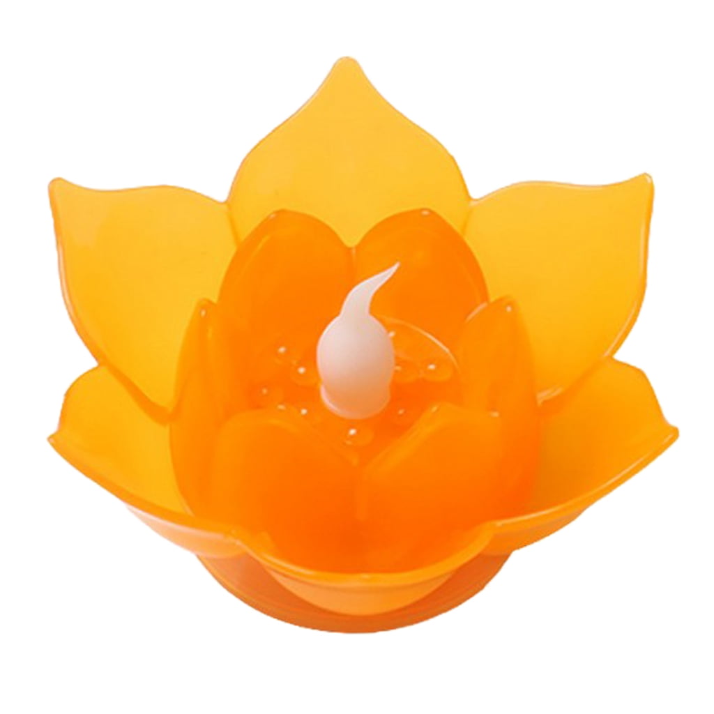Plastic LED Lotus Flower Tealight Candle Holder Buddhist Feng Shui
