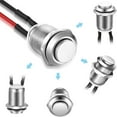 thumbnail image 6 of Durable Stainless Steel 2A 12V/24V/125V/250V AC On Off Waterproof Push Button Switch Self-Locking Latching 12mm 5PCS, 6 of 8