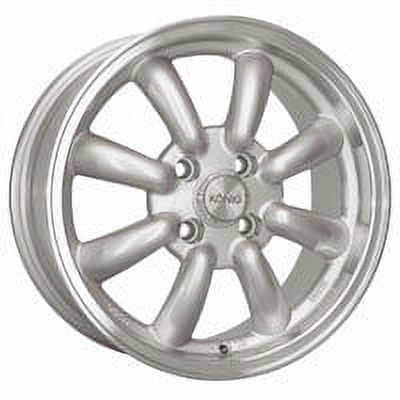 1 Konig 15x7 4X100  40 35S Rewind Silver with Machined Lip Wheel Rim
