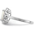thumbnail image 3 of Solid 14k White Gold Created Opal and Diamond Halo Ring - Ring Size 7.0, 3 of 8