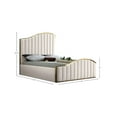 thumbnail image 3 of Meridian Furniture Jolie Solid Wood and Velvet Queen Bed in Cream, 3 of 4