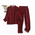 thumbnail image 1 of Pyjama en Flanelle de Coton avec Pantalon pour la Maison, Imprimé Simple, Ample, Manches Longues, Automne et Hiver, Ensemble pour Femmes tzw, 1 of 6