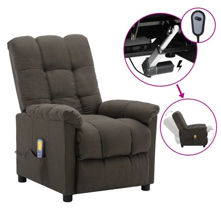 Wobythan Massage Recliner Taupe Fabric
