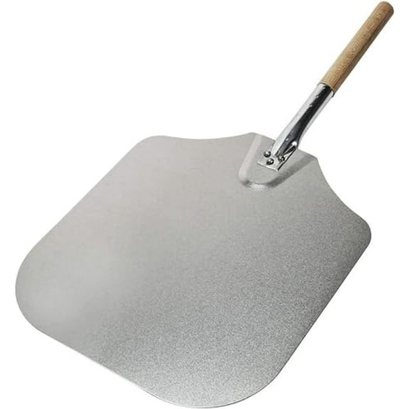 Soro Essentials – 12” x 14” Aluminum Pizza Peel with 12” Wooden Handle- Metal Pizza Paddle Pizza Spatula for Pizza Stone Pizza Oven Accessories Pastry Dough Bread Peel Pizza Tool