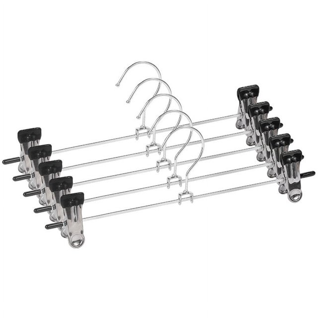 Perchero de hierro para pantalones, multifuncional, antideslizante, retráctil, con clip para guardar pantalones, de plástico para el hogar, con clip para falda
