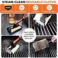 thumbnail image 2 of Q-Swiper XL Bristle-Free Steam-Clean BBQ Grill Cleaner Set - 1 Long Grill Brush with Scraper, 2 Heat-Resistant Kevlar® Cloths & 1 Tray, Safe Way to Steam Away Grease & Grime, 2 of 9