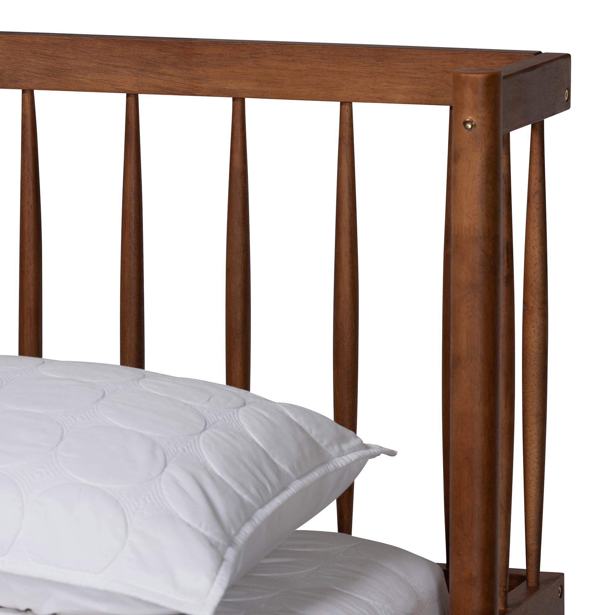 Baxton Studio Calderon Retro-Modern Platform Bed, Queen, Walnut Brown