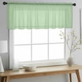 thumbnail image 2 of Green Valance Curtains for Kitchen/Living Room/Bathroom/Bedroom Window, Rod Pocket Small Topper Half Short Window Curtains Voile Sheer Scarf, Minimalist Solid Color Modern Abstract 60"x18", 2 of 8