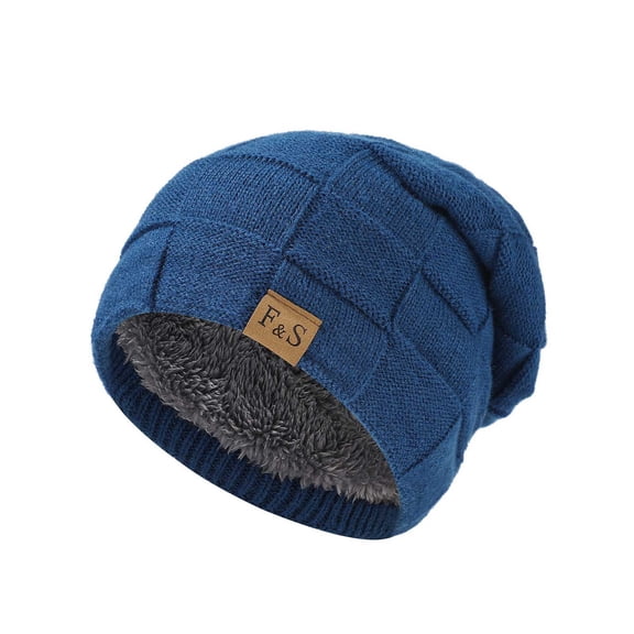 Wensltd Warm Elegant Versatile Style Beanie for Women Fashion Winter Solid Color Fleece Lined Knit Hat