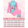 thumbnail image 4 of Lavenicole Girls 2-Piece Unicorn Rash Guard Swimsuit - Long Sleeve UV Protection Bathing Suit (3-9 Years) Lightpink, 4 of 5