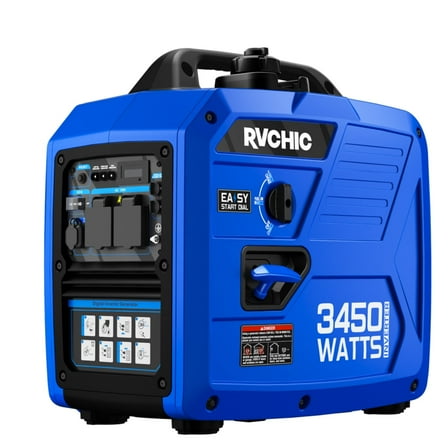 Rvchic 3450-Watt Portable Inverter Generator with1.6 Gallon Gas Tank for Home use,Camping Travel Emergency,8.3 Hours Use