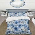 thumbnail image 2 of Designart "Eccentric Blue Watercolor Florals I" Floral Bedding Covert Set - Cottage Bed Set With 1 Sham, 2 of 5
