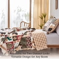 thumbnail image 3 of Jessy Home Rustic Cabin Bear & Moose Quilt Set King Size, Lightweight Polyester Bedspread Coverlet with Plaid Patchwork Animal Print, 3 of 9