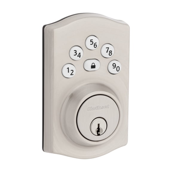 Kwikset Powerbolt 240 Satin Nickel 5-Button Keypad Traditional Electronic Deadbolt Door Lock