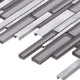 thumbnail image 5 of Sample - Taupe Gray Aluminum Metallic Metal Crystal Glass Textured Mosaic Tile Backsplash, 5 of 6
