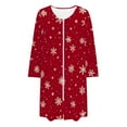 thumbnail image 6 of Tnhcen Women's Christmas Reindeer Print Nightgown Holiday Themed Sleepwear Cozy Brushed Fleece Long Sleeve Pajama Dress with Zipper & Pockets (S-2XL), 6 of 9