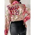 thumbnail image 4 of Blusas para Mujer, con Botones, Estilo Informal, de Negocios, de Larga, Elegantes y Sexys. Estampado Rosa XXXL, 4 of 9