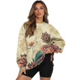 thumbnail image 7 of Xoenoiee Peacock Butterfly Flower Print Graphic Sweatshirts for Women Crewneck Long Sleeve Pullover Y2K Tops with Pockets 2025 Fall Casual Cute Clothes, Size 2XL, 7 of 7