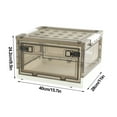 thumbnail image 2 of Storage Organizer Bins with Lids Living Room Storage Cabinet Three-Sided Doors Stackable Closet Organizer Containers Cubes with Wheels Foldable Storage Box, 15.7x11x9.5 in, 2 of 2
