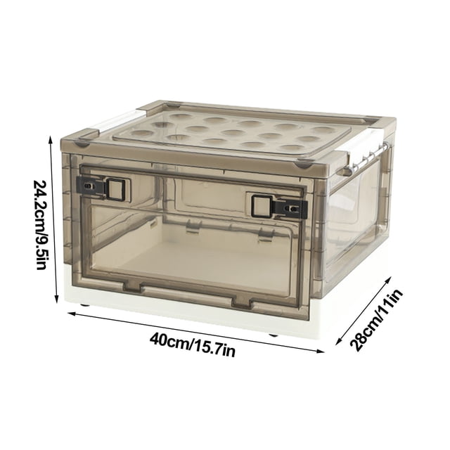 Caja de almacenamiento plegable de plástico, transparente, para el hogar, para ropa y mantas, de gran capacidad.