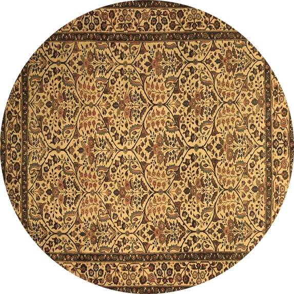 Ahgly Company Indoor Round Persian Brown Traditional Area Rugs, 6' Round