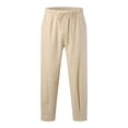 thumbnail image 4 of Rrunsv Mens Casual Pants Mens Casual Joggers Pants Stretch Elastic Waist Drawstring Cargo Sweatpants for Men Khaki,L, 4 of 5